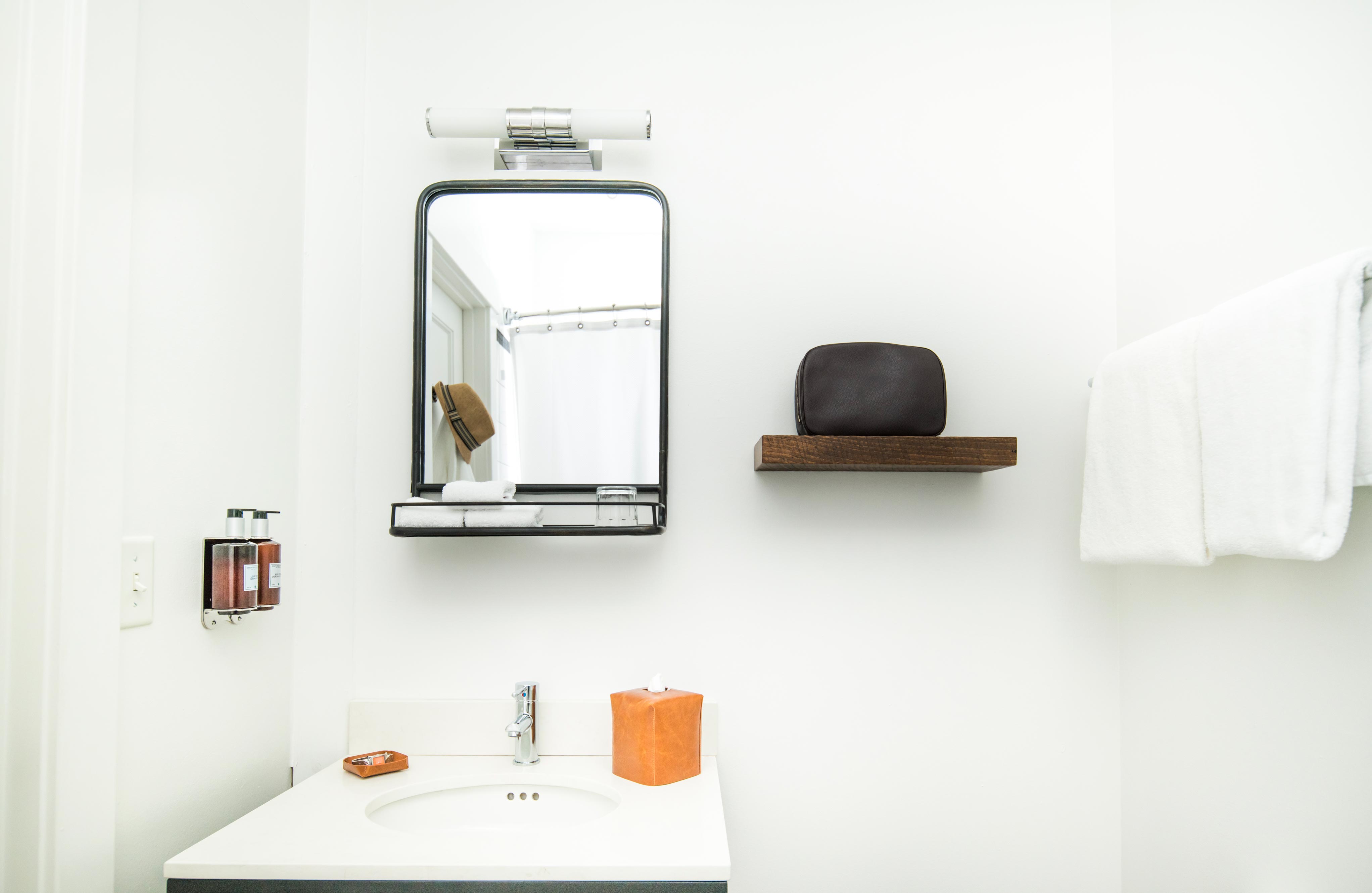 Bathroom Sink and Vanity Mirror