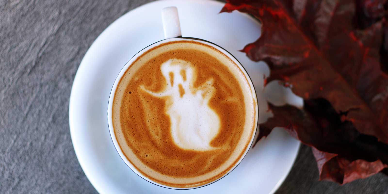 Coffee foam in shape of ghost