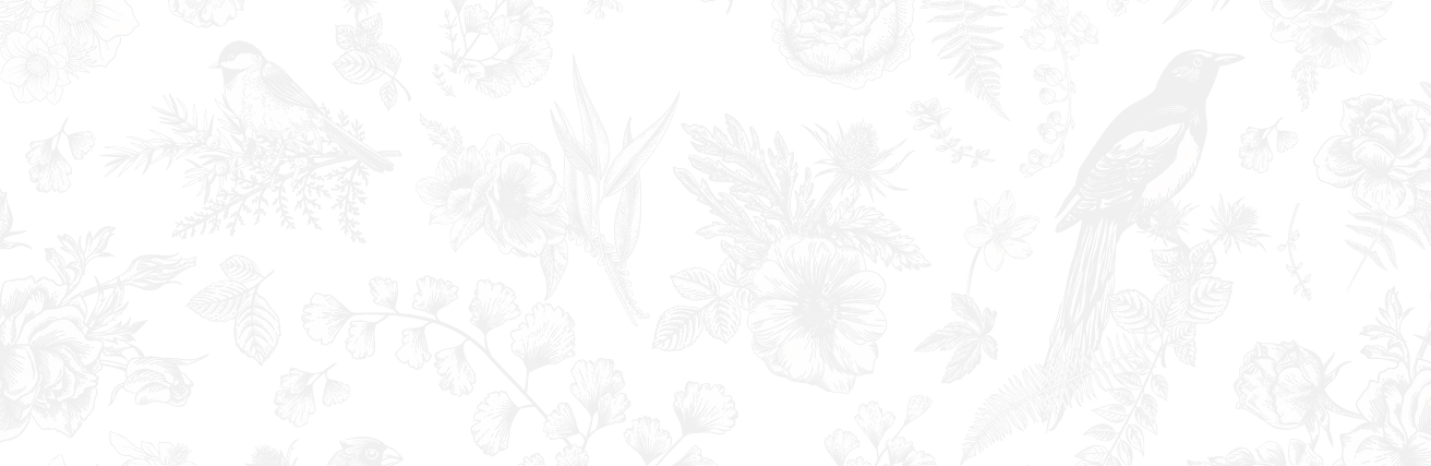 Vintage floral pattern with birds and blooming flowers